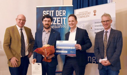 Der T&uuml;binger F&ouml;rderpreis wurde an Benjamin Sch&uuml;rch verliehen | Bildquelle: Amelie Challier, Universit&auml;t T&uuml;bingen