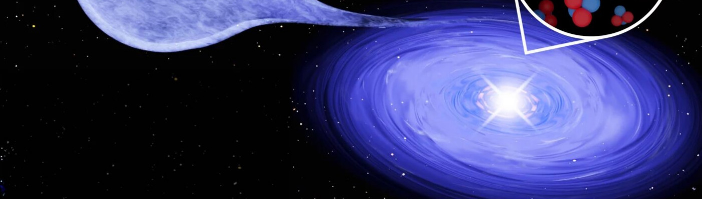 Künstlerische Darstellung einer Röntgenquelle | Bildquelle: © Komposition: F. Bodensteiner; Hintergrundbild: ESO