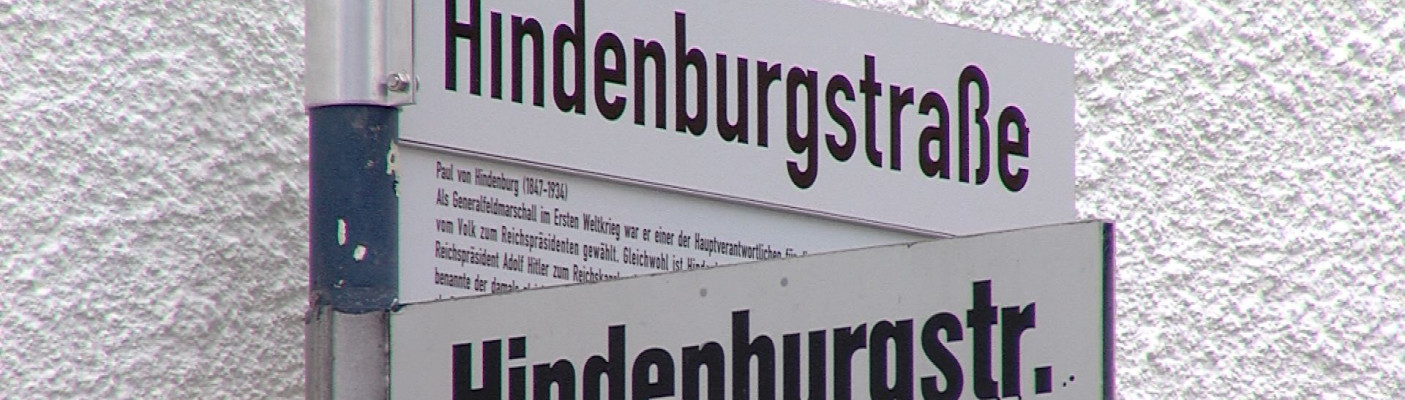 Straßenschild für die Hindenburgstraße | Bildquelle: RTF.1