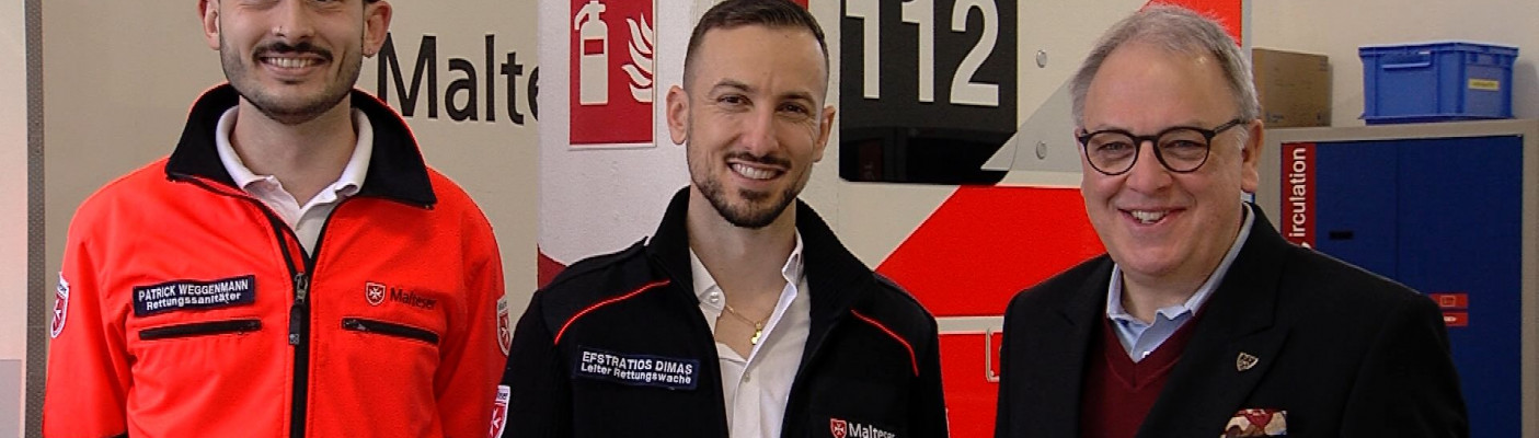 Oberb&uuml;rgermeister Keck und Mitglieder der Malteser | Bildquelle: RTF.1