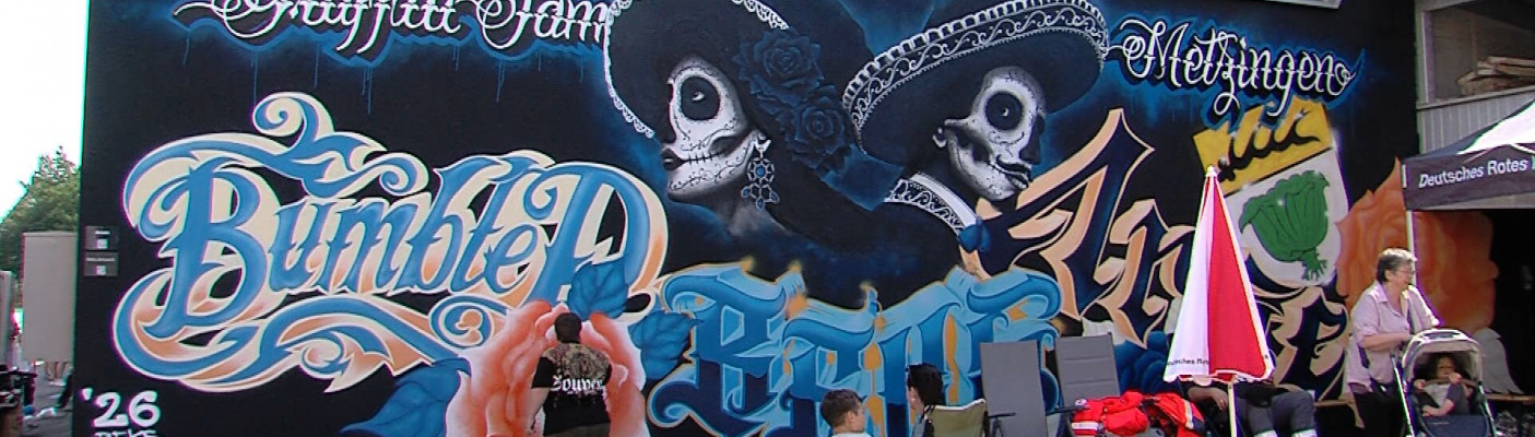 Graffiti-Kunstwerk beim Street-Art-Festival in Metzingen | Bildquelle: RTF.1