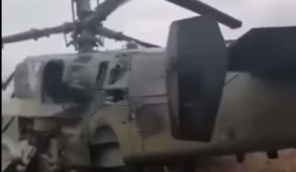 zerstörter russischer Hubschrauber